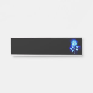 Porte-nom Pour Porte Rose bleu brûlant