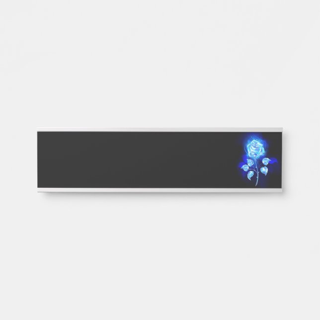 Porte-nom Pour Porte Rose bleu brûlant (Devant)
