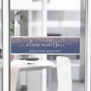 Porte-nom Pour Porte Rose bleu marine Gold Blush Pink Parties scintilla
