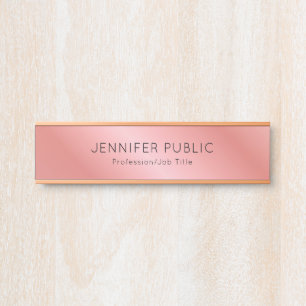 Porte-nom Pour Porte Rose Gold Moderne Élégant Modèle personnalisé
