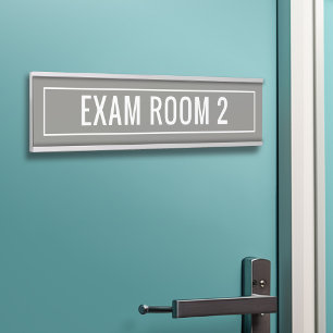 Porte-nom Pour Porte Salle d'examen blanc gris pour le cabinet de méde
