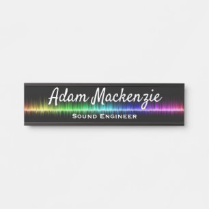 Porte-nom Pour Porte Signes de porte de bureau Arc-en-ciel Noir Nom Pla