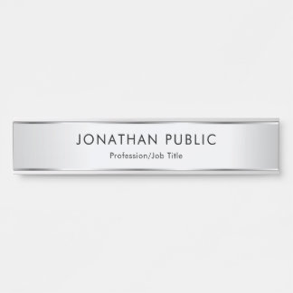 Porte-nom Pour Porte Silver Look élégant Modèle moderne client
