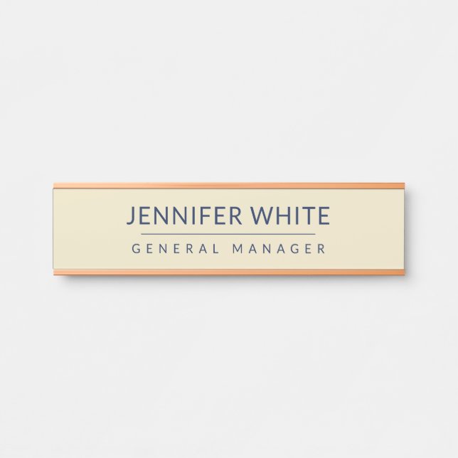 Porte-nom Pour Porte Simple minimaliste élégant moderne (Devant)