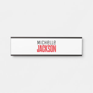 Porte-nom Pour Porte Simple minimaliste Moderne Votre Nom Message