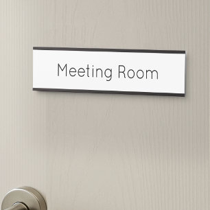 Porte-nom Pour Porte Simple salle de bureau en noir et blanc Marque de 