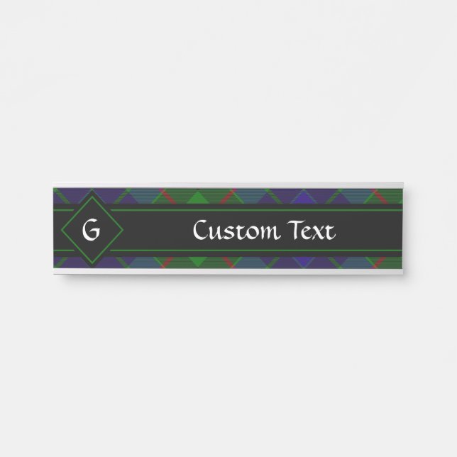 Porte-nom Pour Porte Symbole Clan Gunn Tartan Door (Devant)