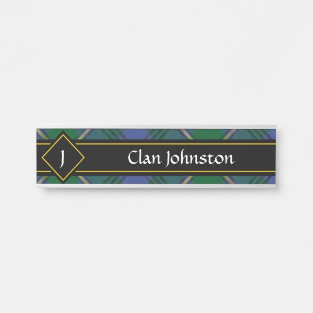Porte-nom Pour Porte Symbole Clan Johnston Tartan Door (Devant)