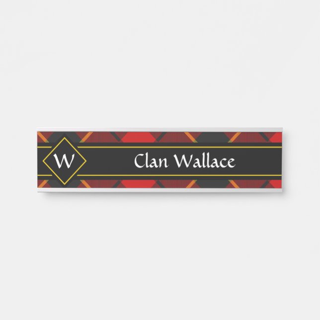 Porte-nom Pour Porte Symbole Clan Wallace Tartan Door (Devant)