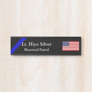 Porte-nom Pour Porte Symbole de la porte d'indicateur de ligne bleue mi