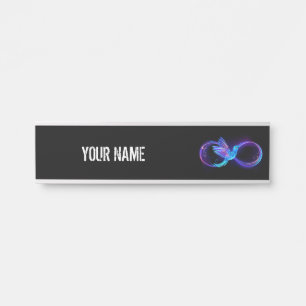 Porte-nom Pour Porte Symbole de Neon Infinity par Glowing Hummingbird