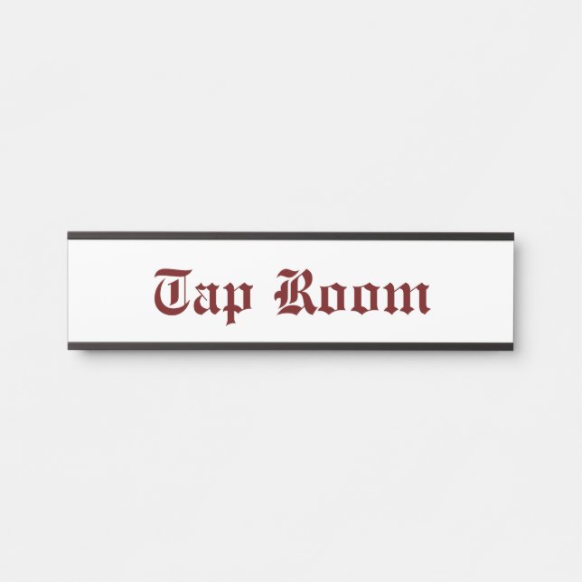 Porte-nom Pour Porte Tap Room Rouge (Devant)