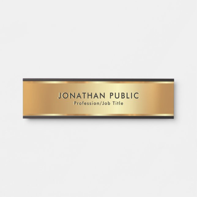Porte-nom Pour Porte Texte personnalisé Élégant Modèle moderne tendance (Devant)