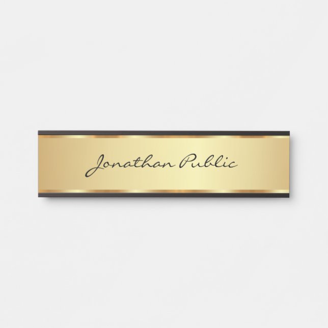 Porte-nom Pour Porte Texte personnalisé Glamor Typographie de script Ma (Devant)