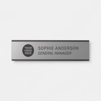 Porte-nom Pour Porte Titre du travail du logo personnalisé en argent él