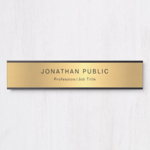 Porte-nom Pour Porte Trendy Gold Look Glamor Moderne Professionnel