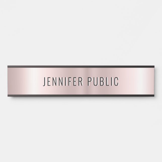 Porte-nom Pour Porte Trendy Rose Gold Modern Elegant Template House (Devant)