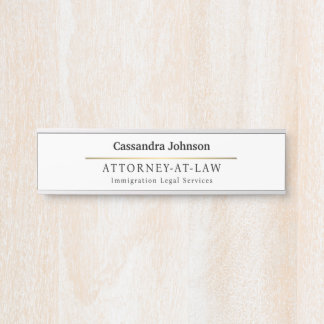 Porte-nom Pour Porte Type classique Faux Gold Line Droit Juriste Nom de