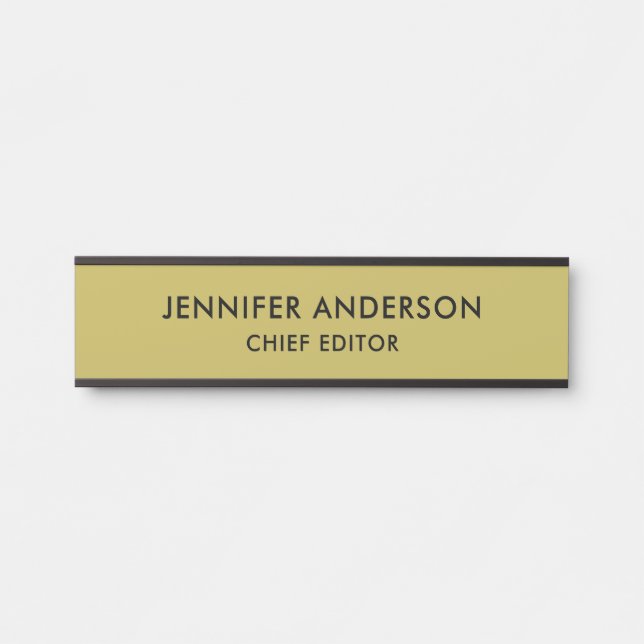 Porte-nom Pour Porte Vegas Gold Color Professional Classic Plain (Devant)