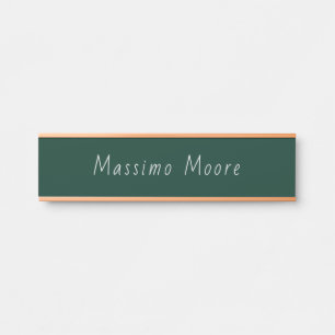 Porte-nom Pour Porte Vert foncé Élégant Casual Propre Nom Écriture manu