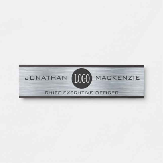 Porte-nom Pour Porte Vos enseignes de porte en argent pour bureau (Devant)