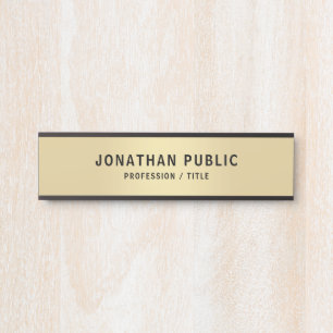 Porte-nom Pour Porte Votre Nom De Texte Personnalisé Modern Elegant Fau