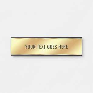 Porte-nom Pour Porte Votre texte personnalisé Gold Modèle Nom de chambr