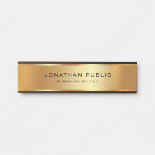 Porte-nom Pour Porte Votre Texte Personnalisé Ici Élégant Glamour Noir