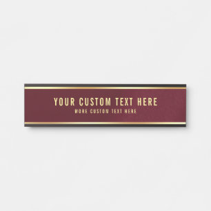 Porte-nom Pour Porte Votre texte personnalisé ici Modèle moderne élégan