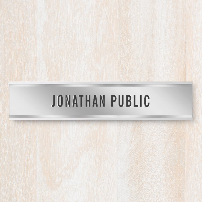 Porte-nom Pour Porte Your Custom Text Silver House Create Your Own (Devant)