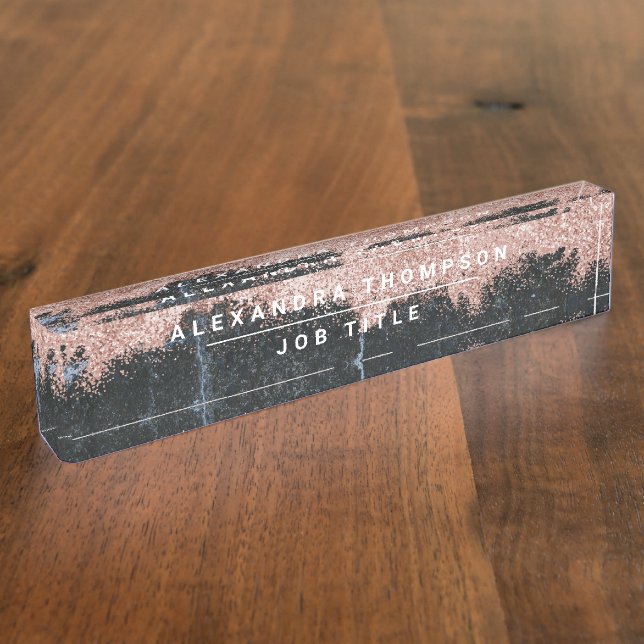 Porte-nom Poussière de Parties scintillant rose en marbre no (Taille)