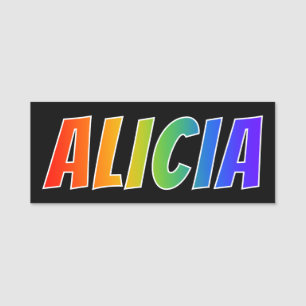 Porte-nom Prénom "ALICIA" : Coloration d'arc-en-ciel