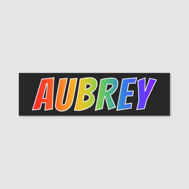Porte-nom Prénom "AUBREY" : Coloration d'arc-en-ciel (Devant)