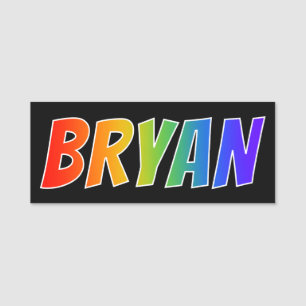 Porte-nom Prénom "BRYAN" : Coloration d'arc-en-ciel