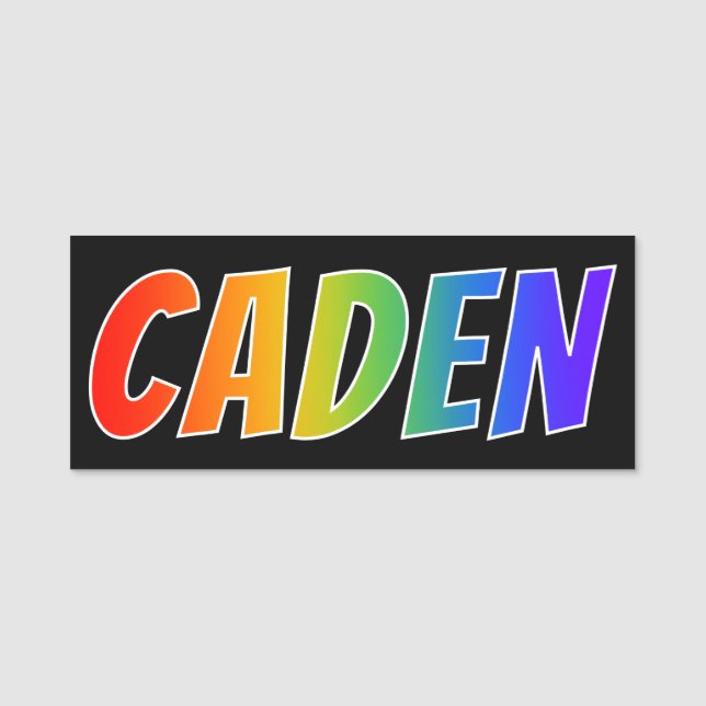 Porte-nom Prénom "CADEN" : Fun Rainbow Coloring (Devant)
