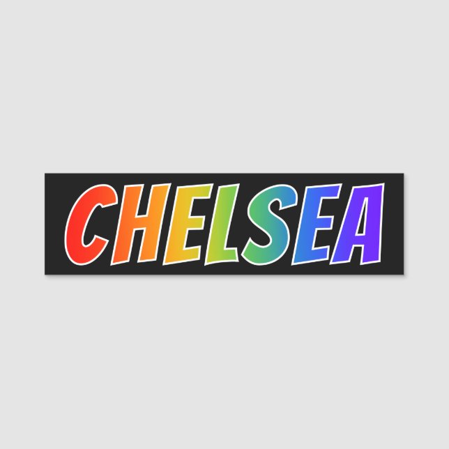 Porte-nom Prénom "CHELSEA" : Coloration d'arc-en-ciel (Devant)