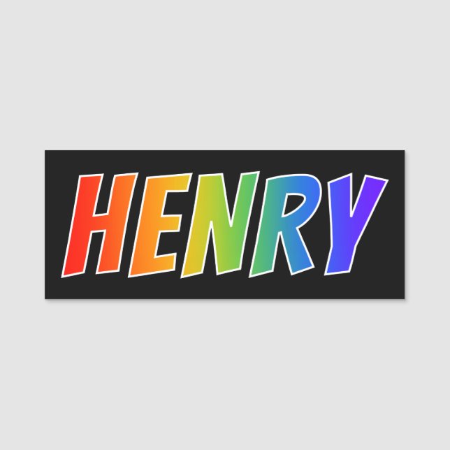 Porte-nom Prénom "HENRY" : Coloration d'arc-en-ciel (Devant)