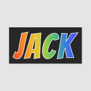 Porte-nom Prénom "JACK" : Coloration d'arc-en-ciel