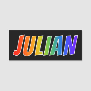 Porte-nom Prénom "JULIAN" : Coloration d'arc-en-ciel