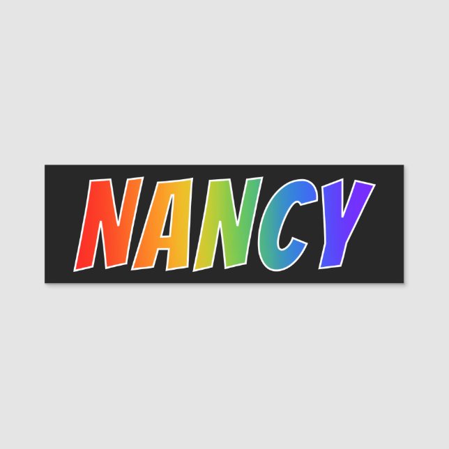 Porte-nom Prénom "NANCY" : Coloration d'arc-en-ciel (Devant)