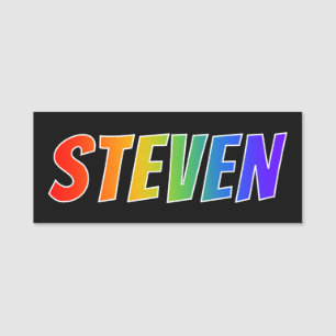 Porte-nom Prénom "STEVEN" : Coloration d'arc-en-ciel