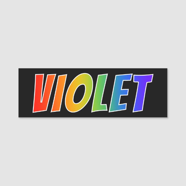 Porte-nom Prénom "VIOLET" : Fun Rainbow Coloring (Devant)