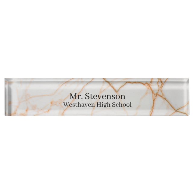 Porte-nom Professeur de Marble Moderne (Devant)