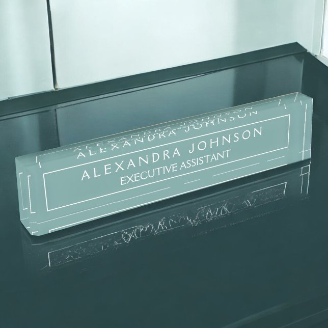 Porte-nom Professionnel et moderne Green Pastel (Créateur téléchargé)