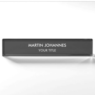 Porte-nom Professionnel gris clair tendance