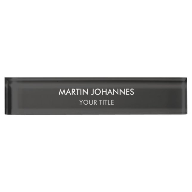 Porte-nom Professionnel gris clair tendance (Devant)