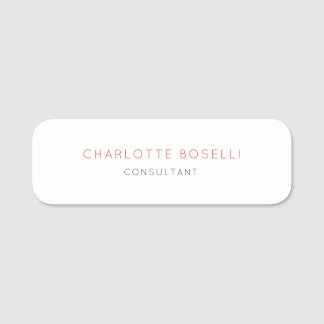 Porte-nom Professionnel minimaliste élégant (Devant)