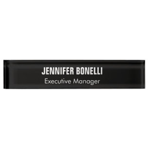 Porte-nom Professionnel minimaliste moderne couleur noire