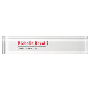 Porte-nom Professionnel Minimaliste Simple Blanc Moderne Pla