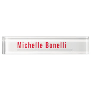 Porte-nom Professionnel Minimaliste Simple Blanc Moderne Pla